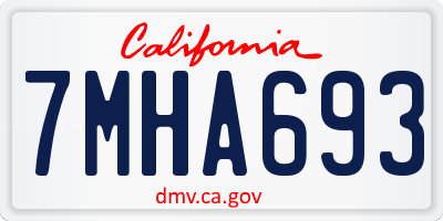 CA license plate 7MHA693