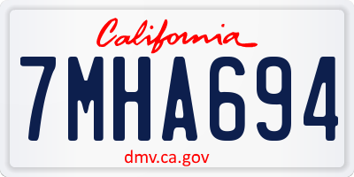 CA license plate 7MHA694