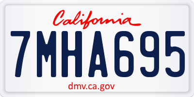 CA license plate 7MHA695