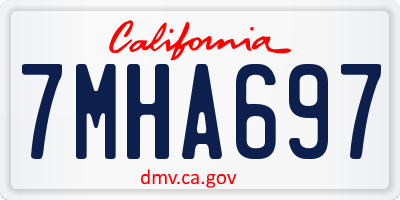 CA license plate 7MHA697