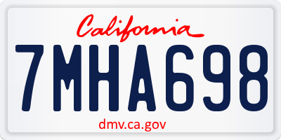 CA license plate 7MHA698
