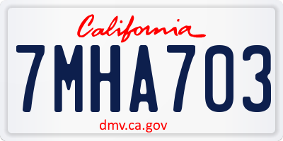 CA license plate 7MHA703