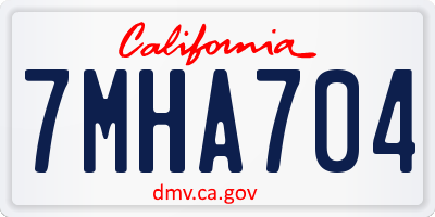 CA license plate 7MHA704