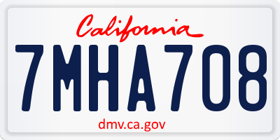 CA license plate 7MHA708
