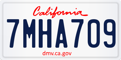 CA license plate 7MHA709
