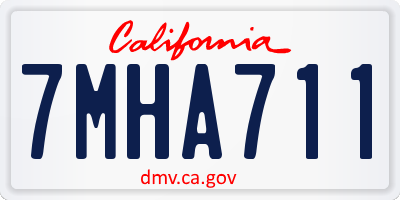 CA license plate 7MHA711