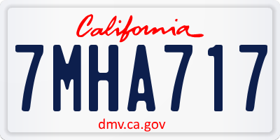 CA license plate 7MHA717