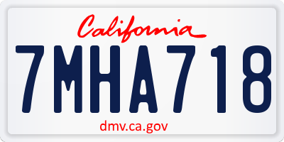 CA license plate 7MHA718