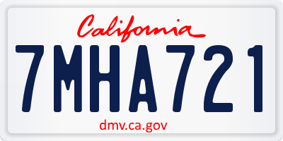 CA license plate 7MHA721