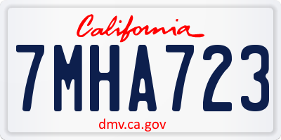 CA license plate 7MHA723