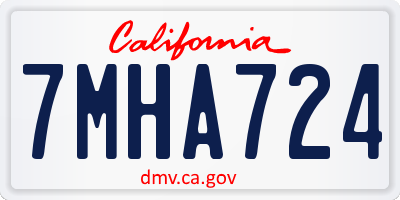 CA license plate 7MHA724