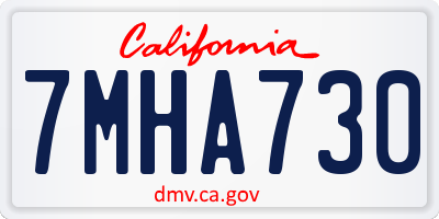 CA license plate 7MHA730
