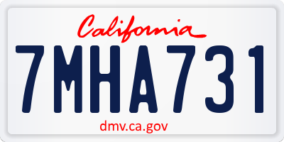 CA license plate 7MHA731