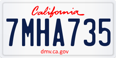CA license plate 7MHA735