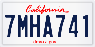 CA license plate 7MHA741