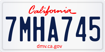 CA license plate 7MHA745