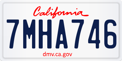 CA license plate 7MHA746