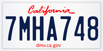 CA license plate 7MHA748