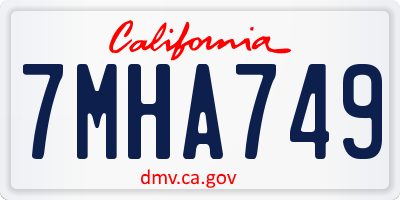 CA license plate 7MHA749