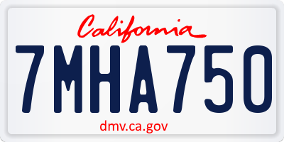 CA license plate 7MHA750