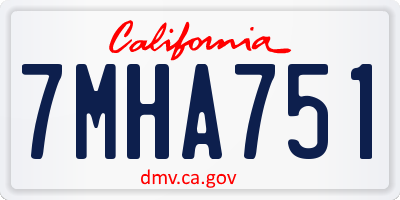 CA license plate 7MHA751