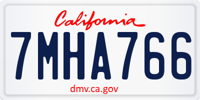 CA license plate 7MHA766