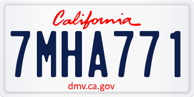 CA license plate 7MHA771