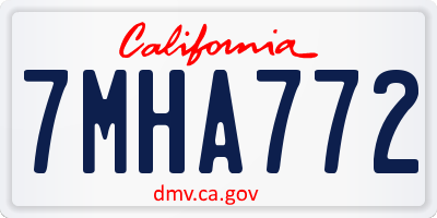 CA license plate 7MHA772