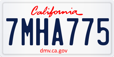 CA license plate 7MHA775