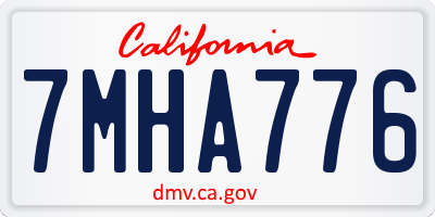CA license plate 7MHA776