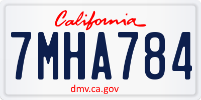 CA license plate 7MHA784