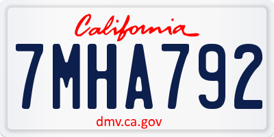 CA license plate 7MHA792