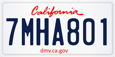 CA license plate 7MHA801