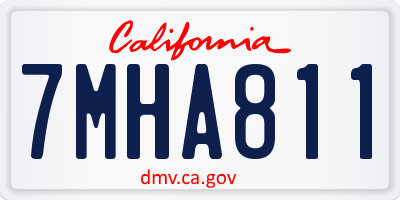 CA license plate 7MHA811