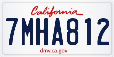 CA license plate 7MHA812