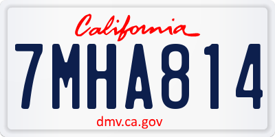 CA license plate 7MHA814