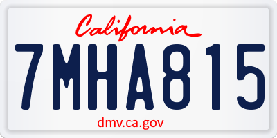 CA license plate 7MHA815