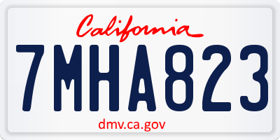 CA license plate 7MHA823