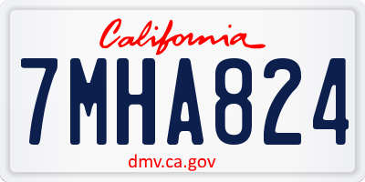 CA license plate 7MHA824
