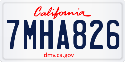 CA license plate 7MHA826