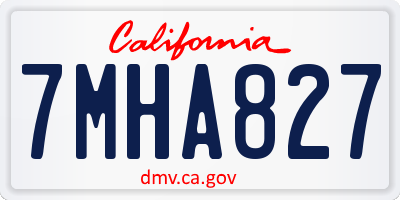 CA license plate 7MHA827