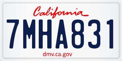 CA license plate 7MHA831