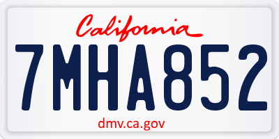 CA license plate 7MHA852