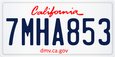 CA license plate 7MHA853