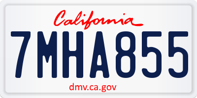 CA license plate 7MHA855