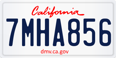 CA license plate 7MHA856