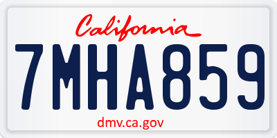 CA license plate 7MHA859