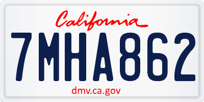 CA license plate 7MHA862