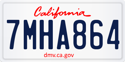 CA license plate 7MHA864