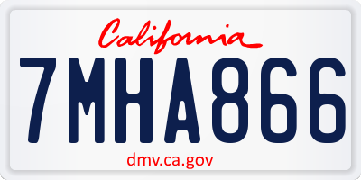 CA license plate 7MHA866